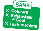 Une recette sans colorant, sans exhausteur de goût et sans huile de palme
